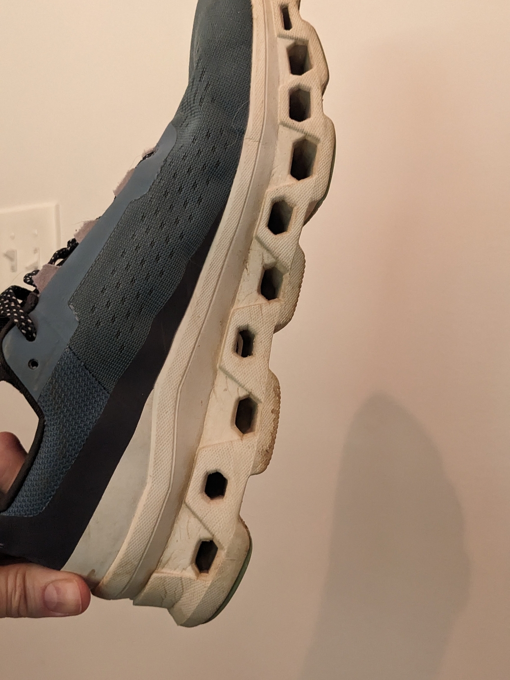 On Cloud Cloudmonster Women's Shoes in Blue and Gray - Picture 5 of 6
